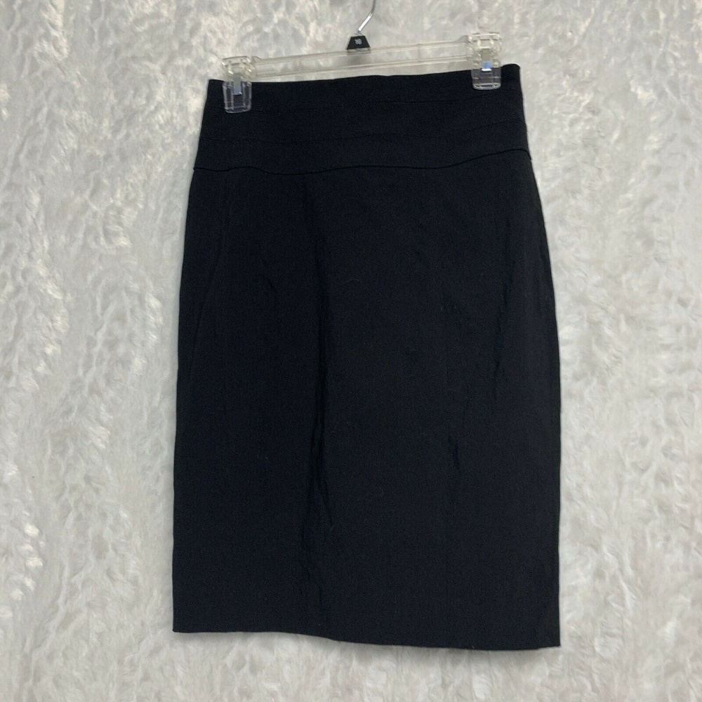 Bebe Black Pencil Skirt Size 6 Stretch Zip Back